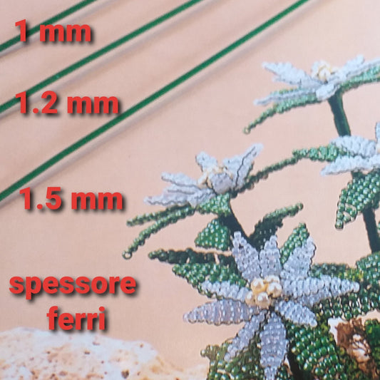 spessore Ferri 1 1.2 1.5 mm fili per steli e Gambi fiori finti ricoperti Verdi barrette fioristi