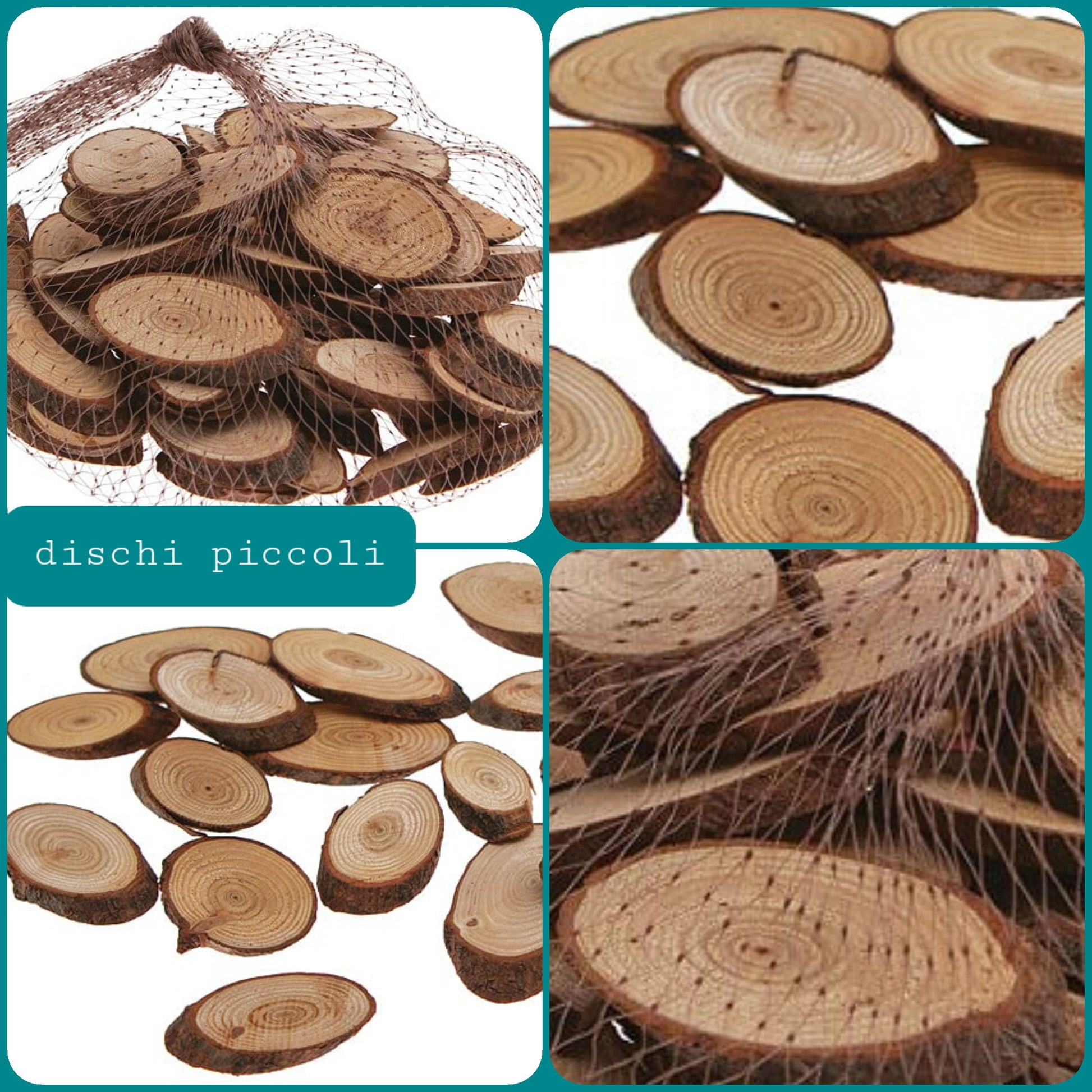 dischi piccoli legno stock offerta per decorazioni pasquali e natale segnaposto bomboniere