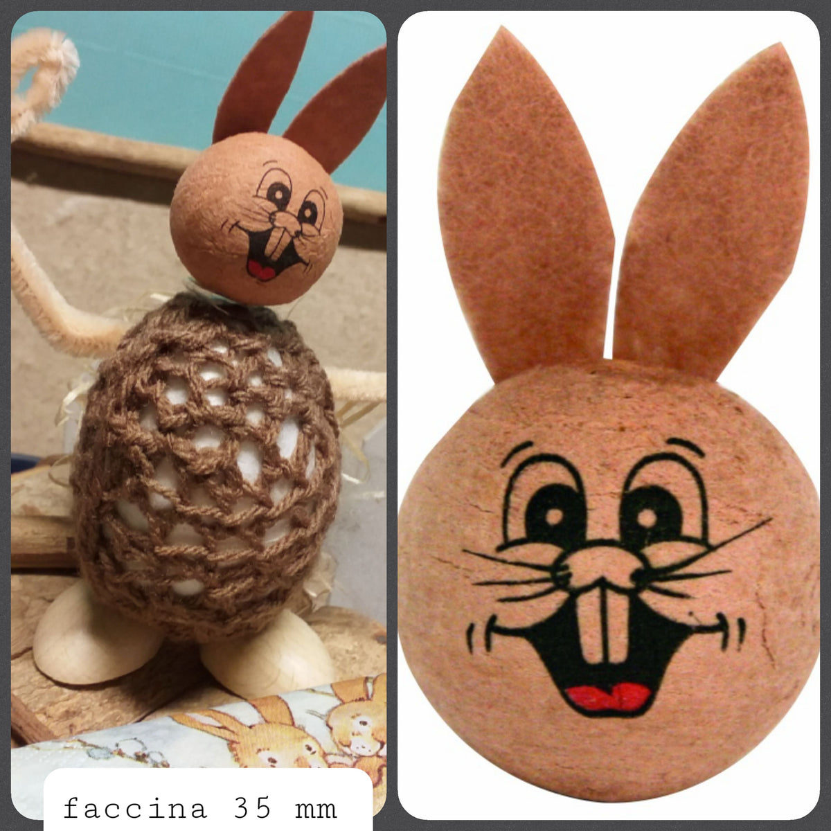 Coniglietti Pasqua faccine dipinte disegnate, decorazioni mini carote –  hobbyshopbomboniere