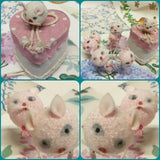 faccine di testine disegnate dipinte creare gattini rosa Pasquali decorazioni fai da te vetrinistica scatoline bomboniere