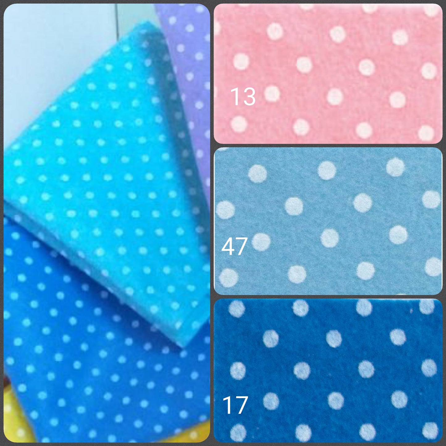 azzurro rosa blu colori feltro Pannolenci 1 mm stampato fantasia pois disegnato uso lavoretti creativi nascita bambini bimbe coccarde fiocchi fuoriporta