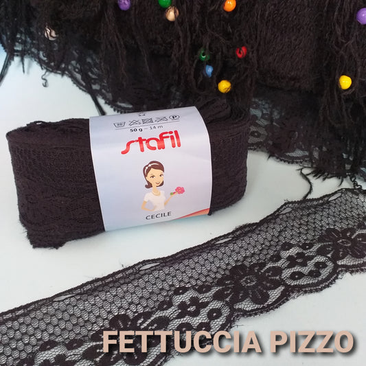 Stock pizzi e merletti fettuccia colore nero per borse bracciali nastro applicazioni abiti Passamaneria uncinetto