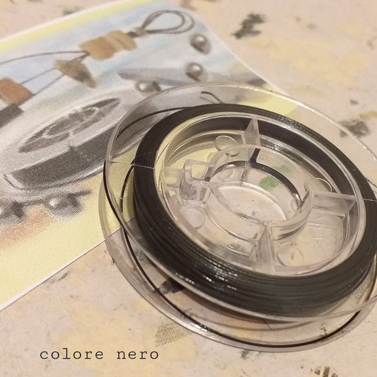 colore nero filo inox bigiotteria acciaio rivestito nylon in cavetti collane lavorazione perline perle pietre