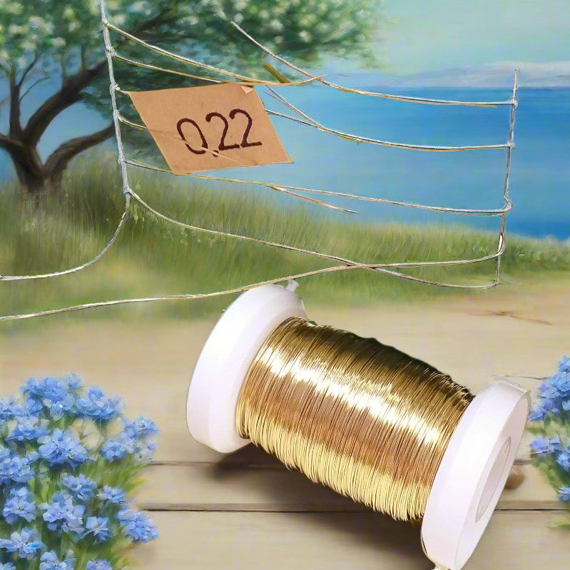 0.22 mm spessore filo dorato ottone Stafil Marianne hobby uso creare fiori alberi hobby creativi lavoretti bonsai hobbistica floral wire perle natale fioristi packaging
