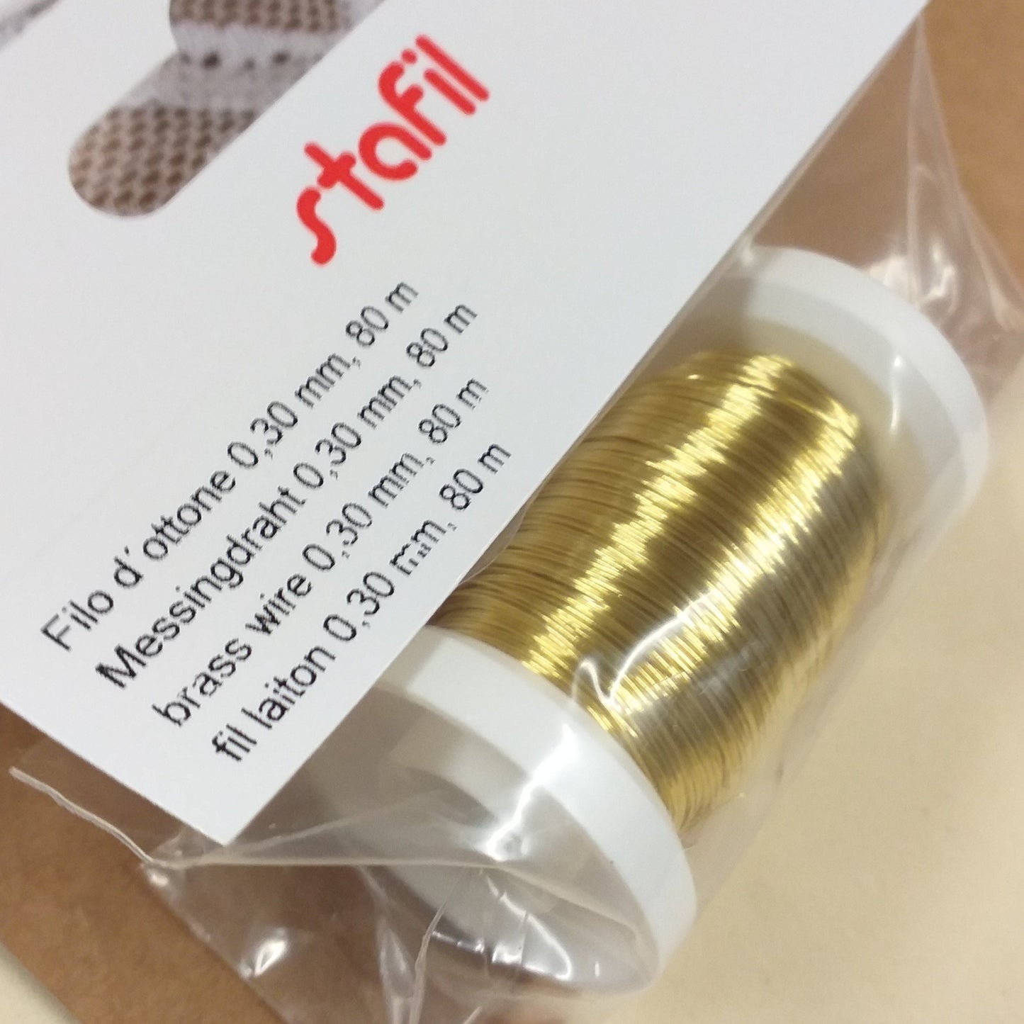 0.30 mm 80 metri bobina rotolo filo dorato ottone Stafil Marianne hobby uso creare fiori alberi hobby creativi lavoretti perline bonsai hobbistica floral wire perle
