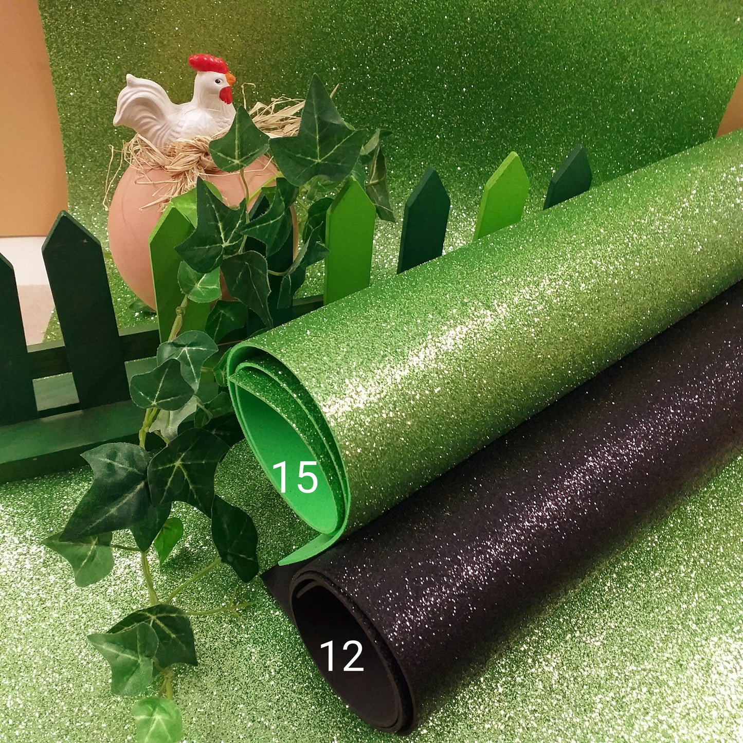 nero verde per lavori fommy glitter carta crepla brillantinata uso fai da te bambola fofuchas con brillantini creazione torte caketopper centrotavola pasquali di gomma