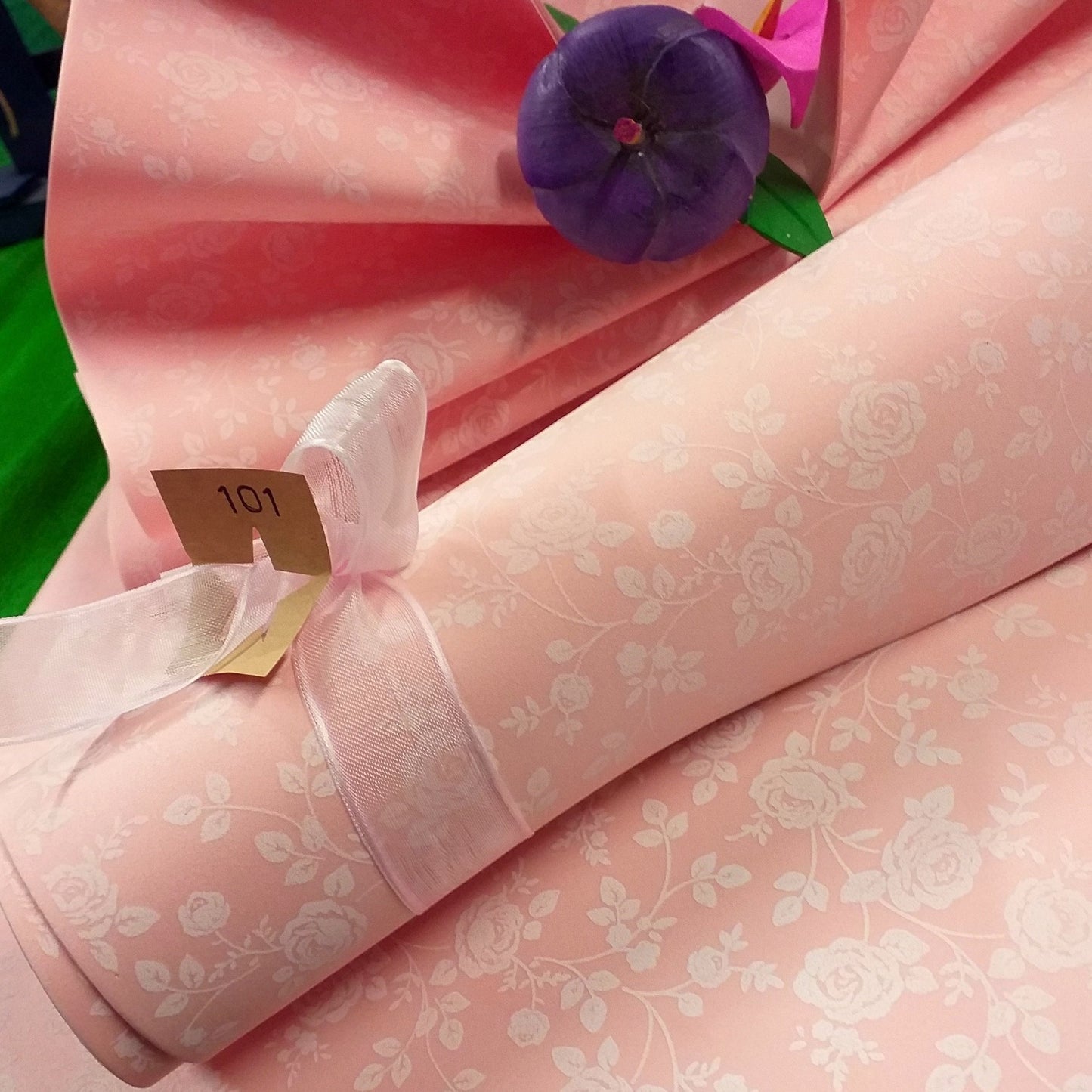 rosa carne 101 fommy gomma crepla stampata fantasia roselline uso termomodellismo stampi confezioni fiori san valentino festa della mamma composizioni floreali pasquali