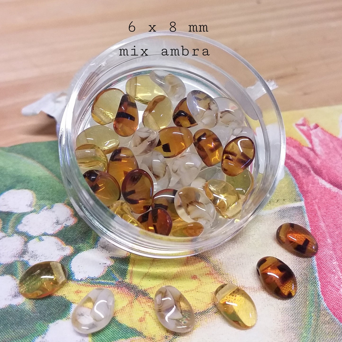 forma foglia perle gocce ambra topazio giallo vetro trasparente uso perline per creare orecchini anelli bigiotteria gioielli bijoux fai da te