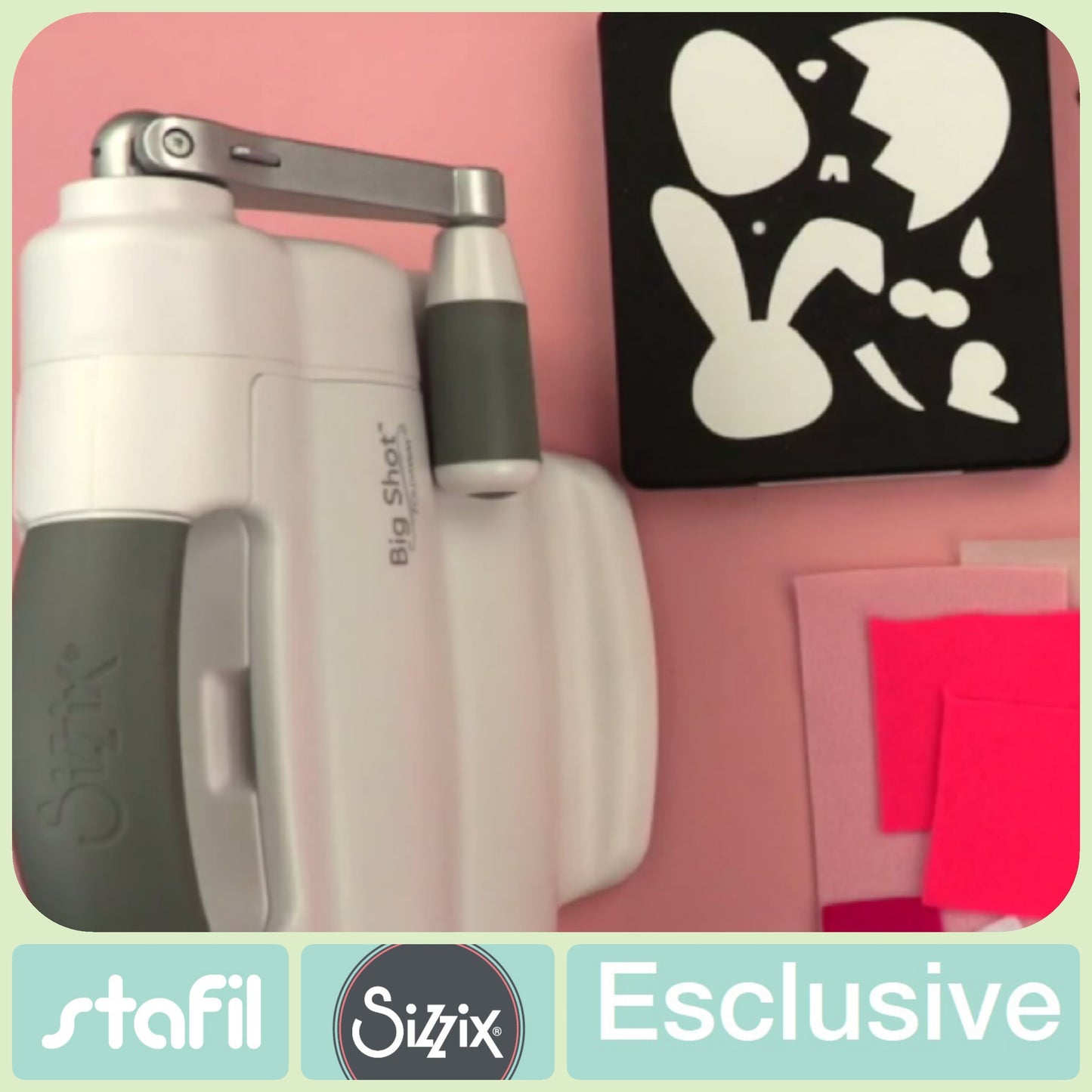 Big Shot sizzix e fustella stafil esclusiva Pasqua coniglietto uova Pannolenci Rosa