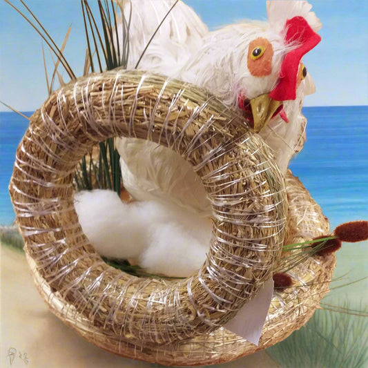 ghirlande medie e grandi 20-35 cm coroncine basi di paglia naturale cerchi anelli uso fai da te lavoretti creativi decorazioni addobbi pasquali e natalizi idea vetrina gallina allestimento rustico country shabby