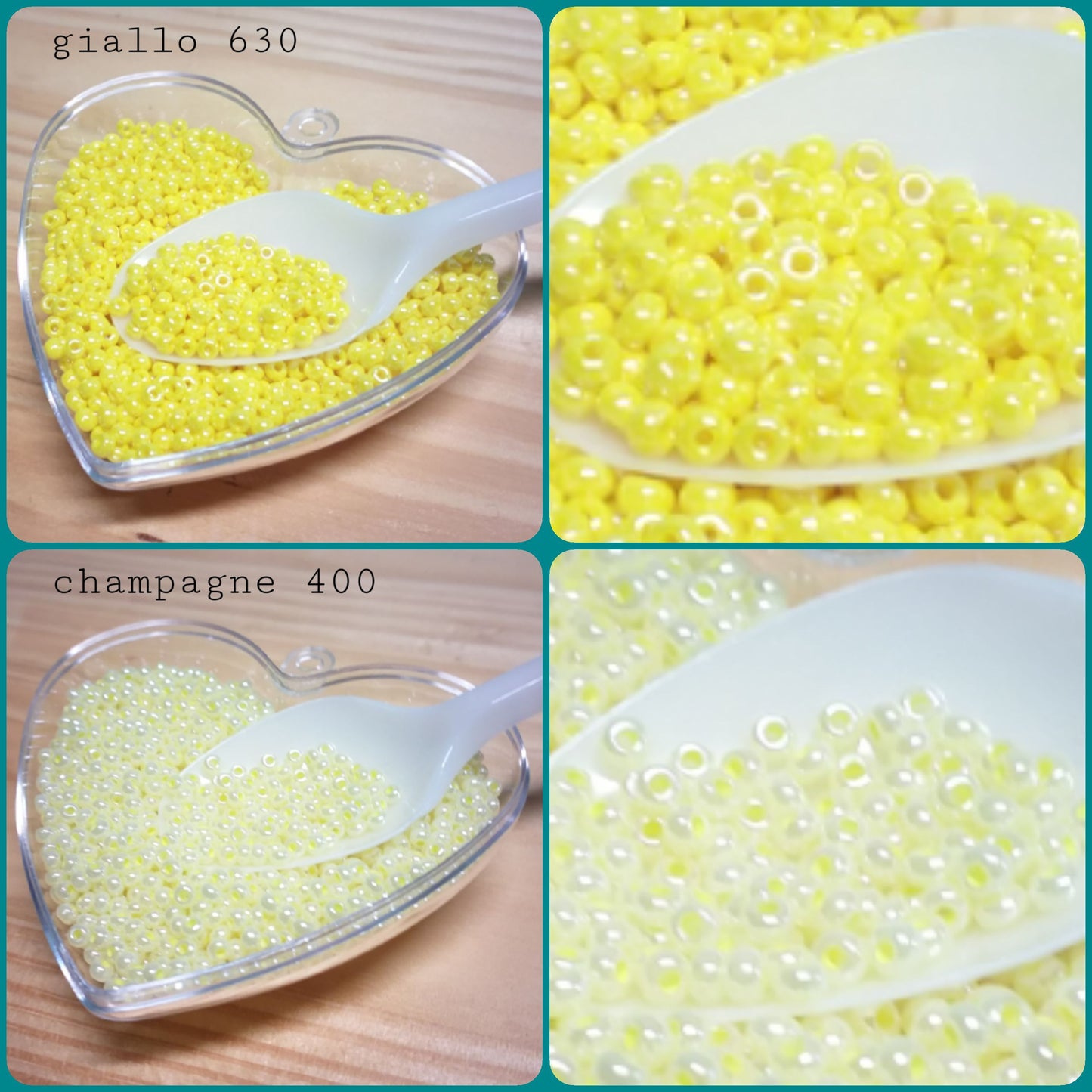 giallo e champagne conteria rocailles vetro perline creare lavori tecnica Veneziana di Murano lavorazione collane gioielli fiori artigianali mimosa piante alberi bonsai con funghetti