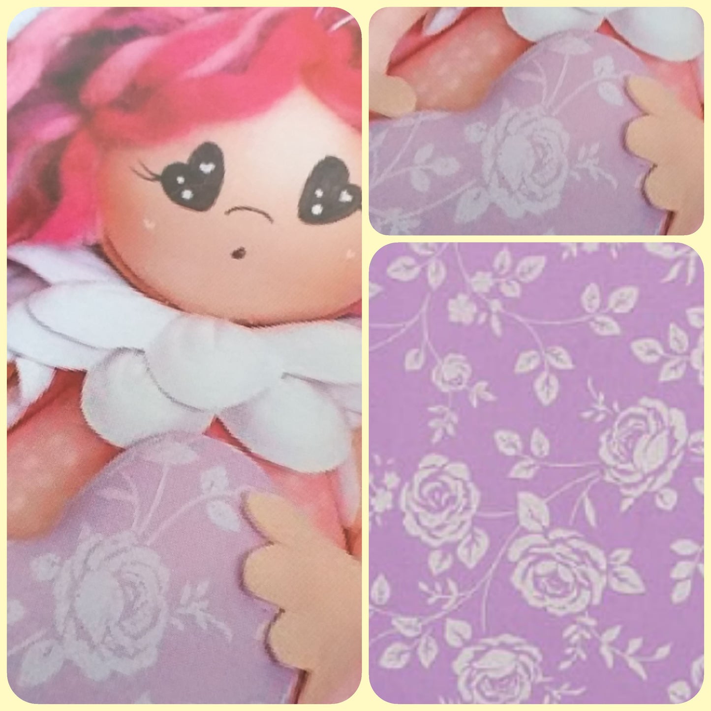 Glicine pastello fantasia rose di gomma crepla stampata Fommy creare cuore bambola idea fai da te e lavoretti bambini carta eva