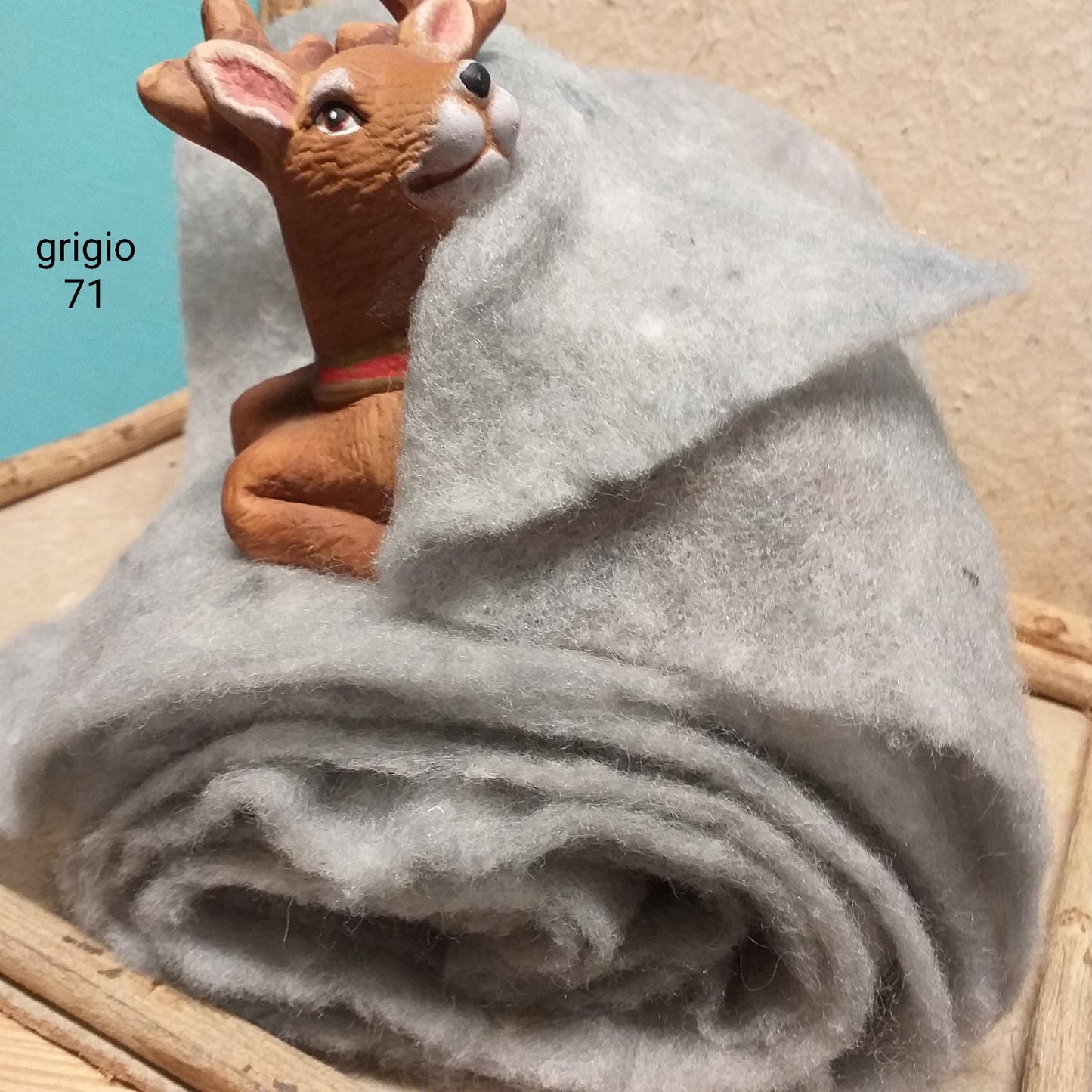 grigio argento shabby feltro lana vello Stafil-Lehner Filz Ultima Wolle tessuto morbido modellabile panno stoffa spessore 4 mm uso Natale bambola angioletto gnomi del bosco folletti della neve decorazioni albero natalizio renne