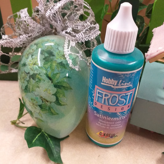 colore verde idea fai da te uova pasquale colori Hobby Line Kreul frost design medium di satinatura effetto ghiaccio frost decoupage satinato