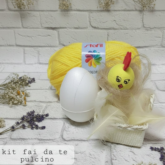 kit fai da te pasquale pulcino amigurumi lana uncinetto crochet uovo polistirolo cestino juta rafia piume sisal di canapa