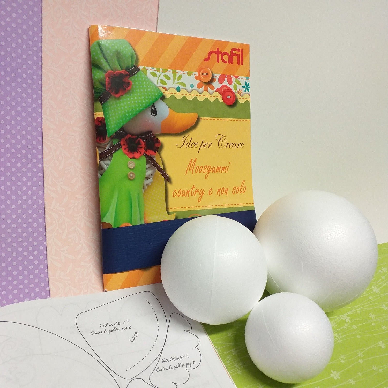 Idee per creare Moosgummi country e non solo Stafil cartamodelli schemi spiegazioni tutorial fotografici kit fommy gomma crepla creare bambolina materiale palline polistirolo