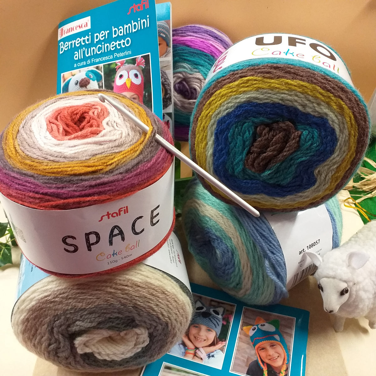 Lana multicolore sfumata uncinetto maglia vendita gomitolo, kit schemi –  hobbyshopbomboniere