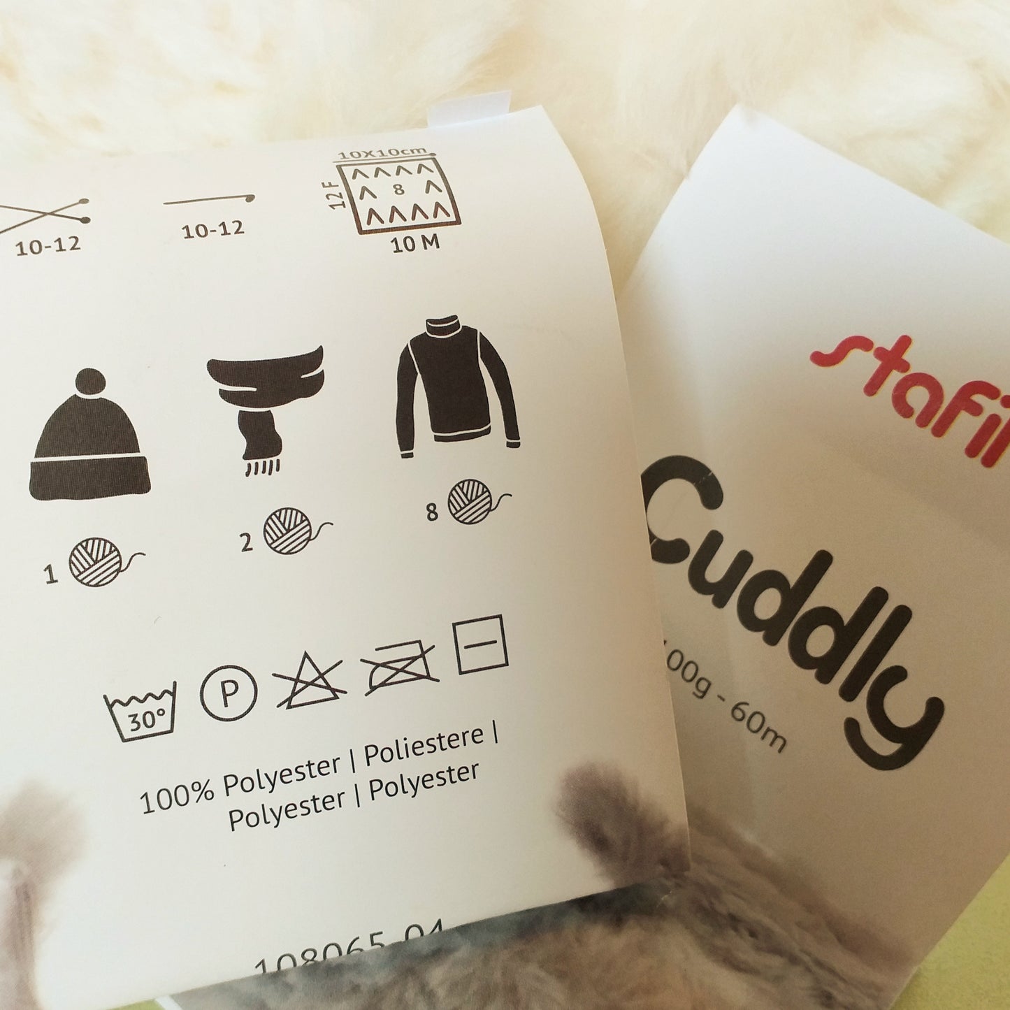 Etichetta gomitolo lana cuddly effetto pelliccia per ferri maglia uncinetto 10 - 12 occorrente gomitoli per berretto sciarpa maglione