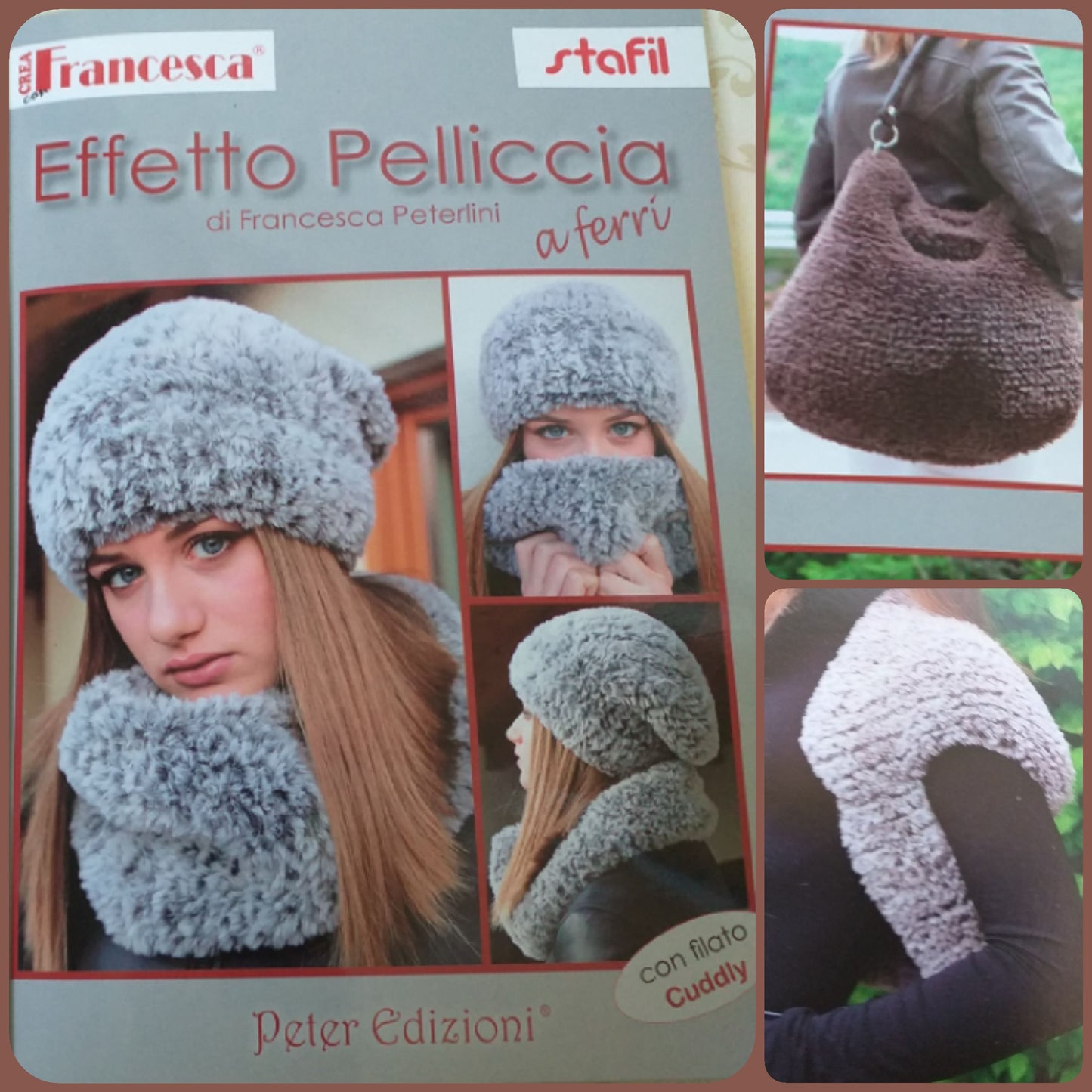 Manuale lana cuddly effetto pelliccia cosa fare e come si lavora crea con francesca tutorial spiegazioni foto borsa gilet berretto scaldacollo