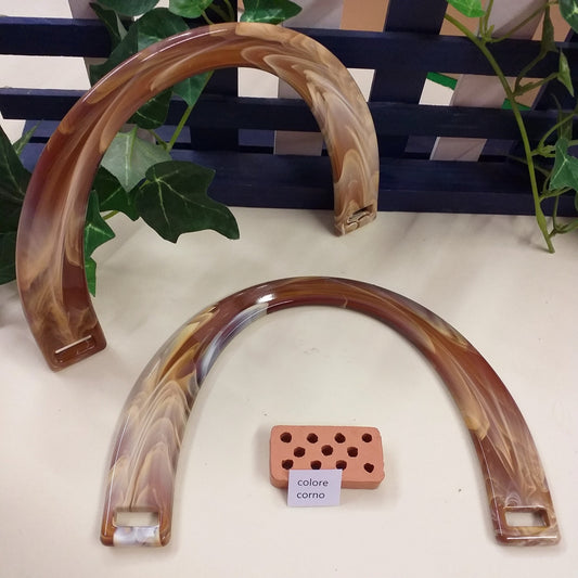 colore corno manici economici plastica mezzaluna ad arco per borse uncinetto fatte a mano fettuccia accessori fai da te borsette artigianali creazioni di hobbistica creativa lavori a maglia