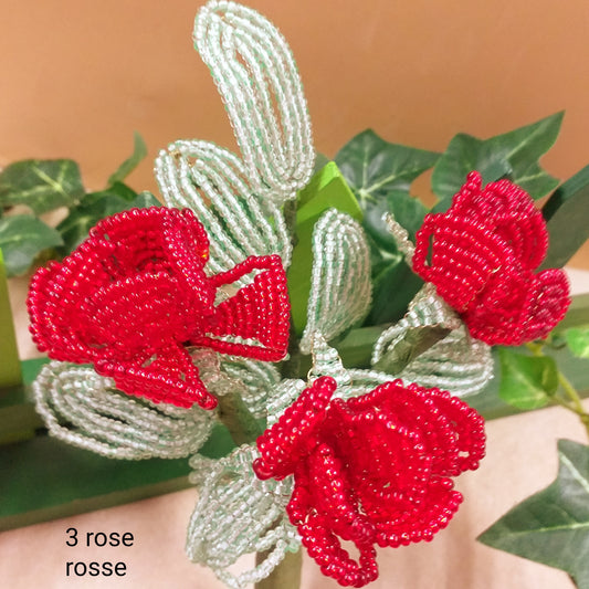 mazzolino 3 rose rosse shop negozio fiori perline Venezia idea regalo centrotavola, bouquet mazzo sposa