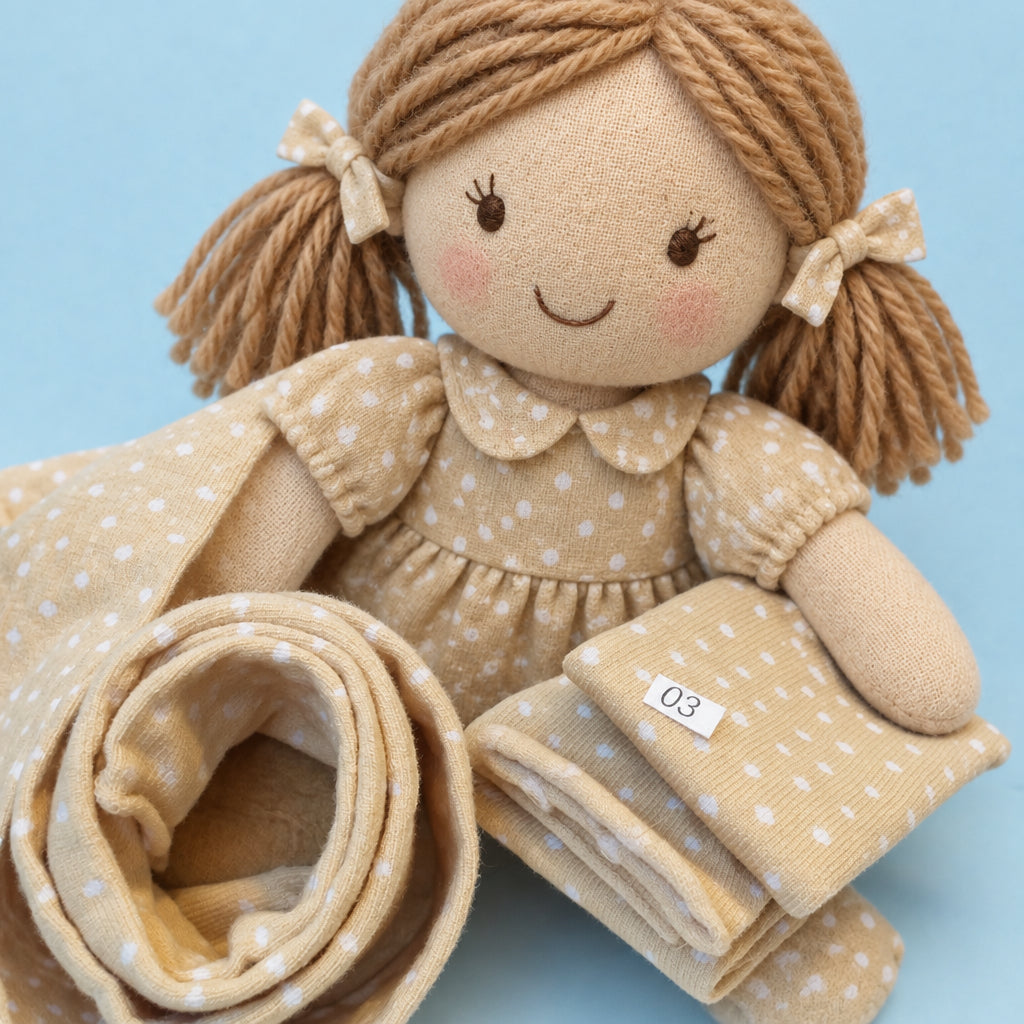 beige bianco 03 mini tubolari 4-5 cm tessuto cucito creativo di maglina elasticizzata uso fai da te bambole pupazzi gnomi elfi folletti fatine colori fantasia Stafil pois