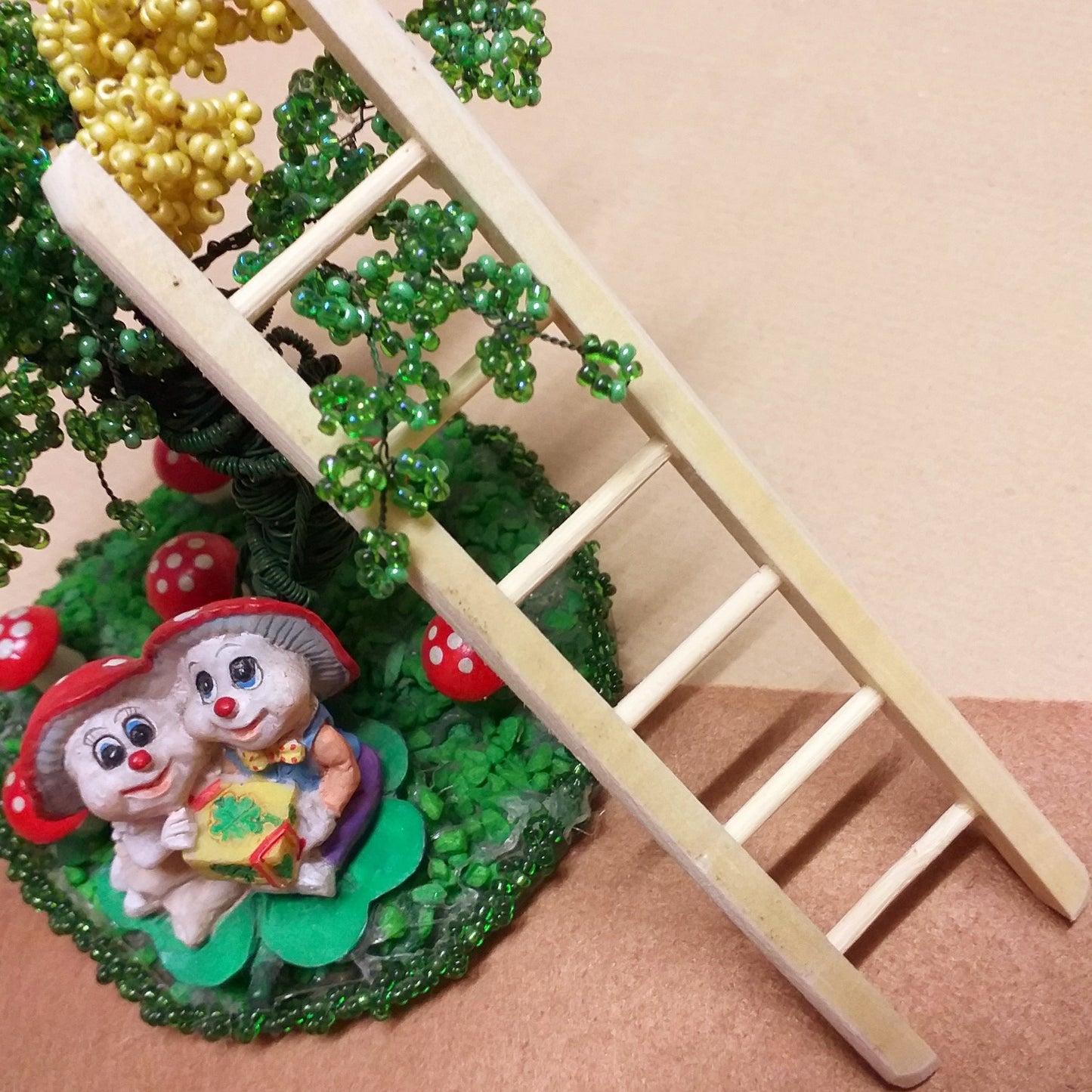 scaletta ambientazioni arredi legno naturale Presepe accessori miniature mini giardino uso per micro paesaggio diy decorazioni vetrinistica bonsai albero pianta di perline filo di ferro
