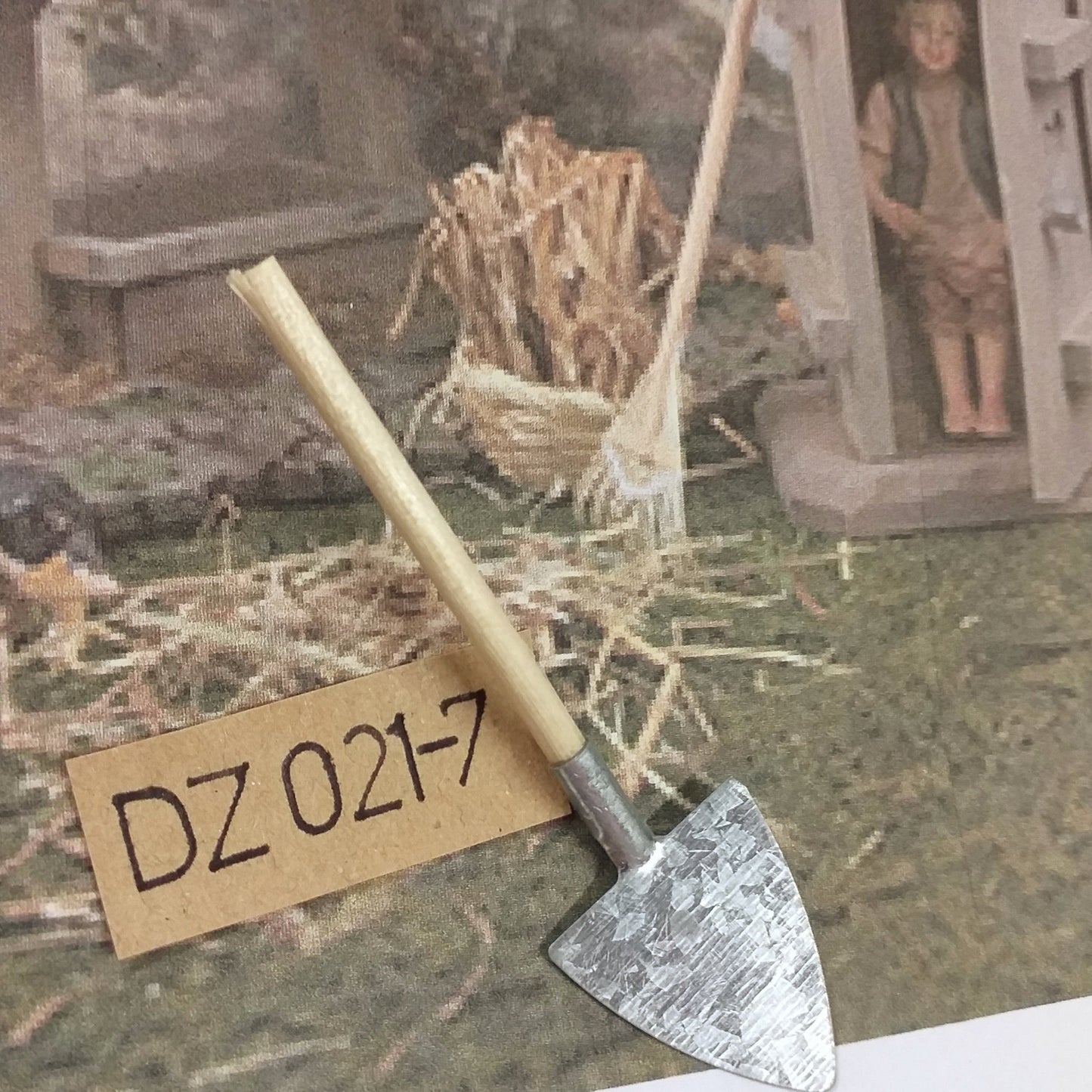 pala vanga zappatura attrezzi da lavoro Presepe utensili arnesi miniature uso mestieri agricoli accessori fai da te micro giardino arredo bonsai piante hobby creativi casa bambole alberi perline