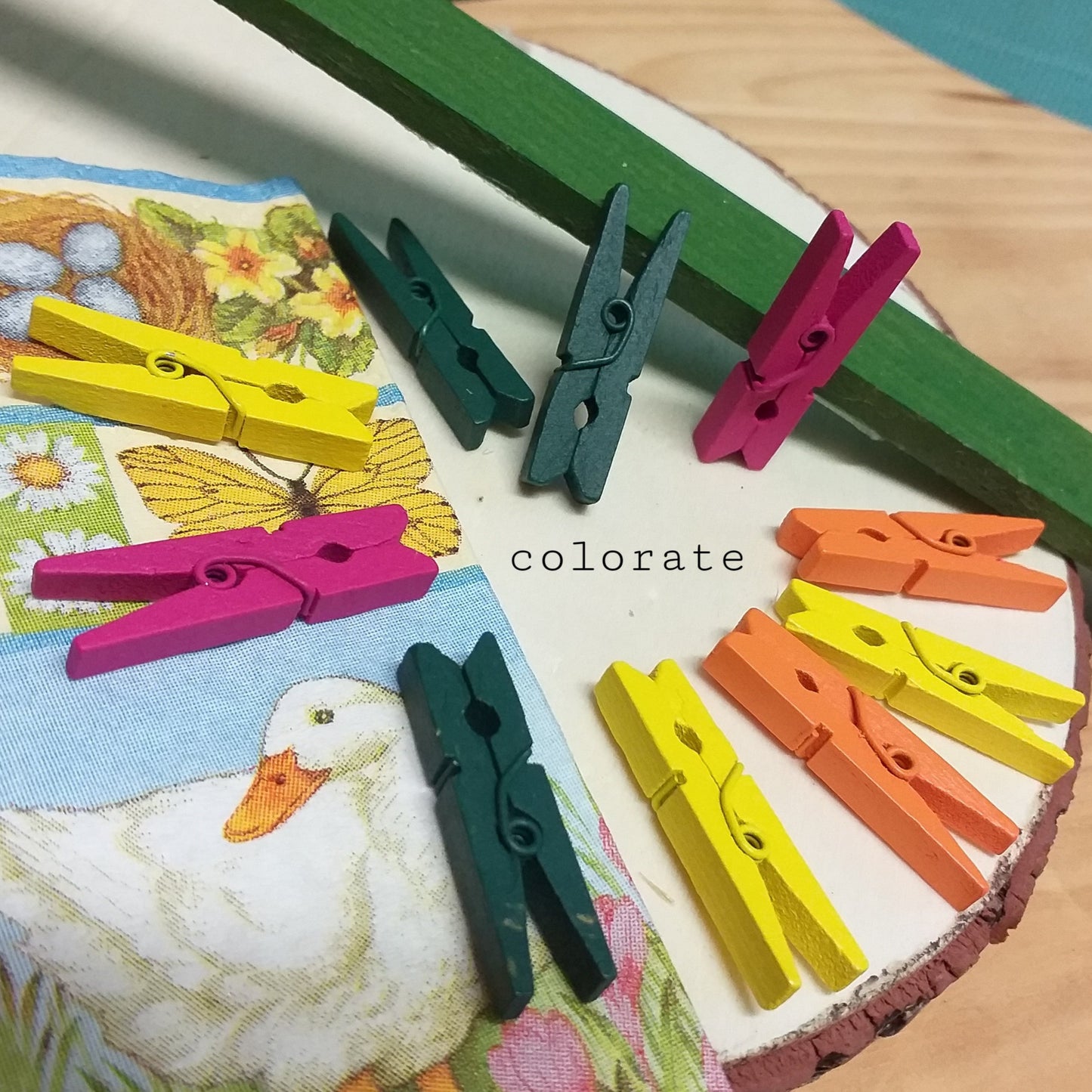 colorate assortite mollettine chiudipacco packaging confezionamento regali pasquali natalizi clip legno mollette hobbistica portabigliettino bomboniere fai da te
