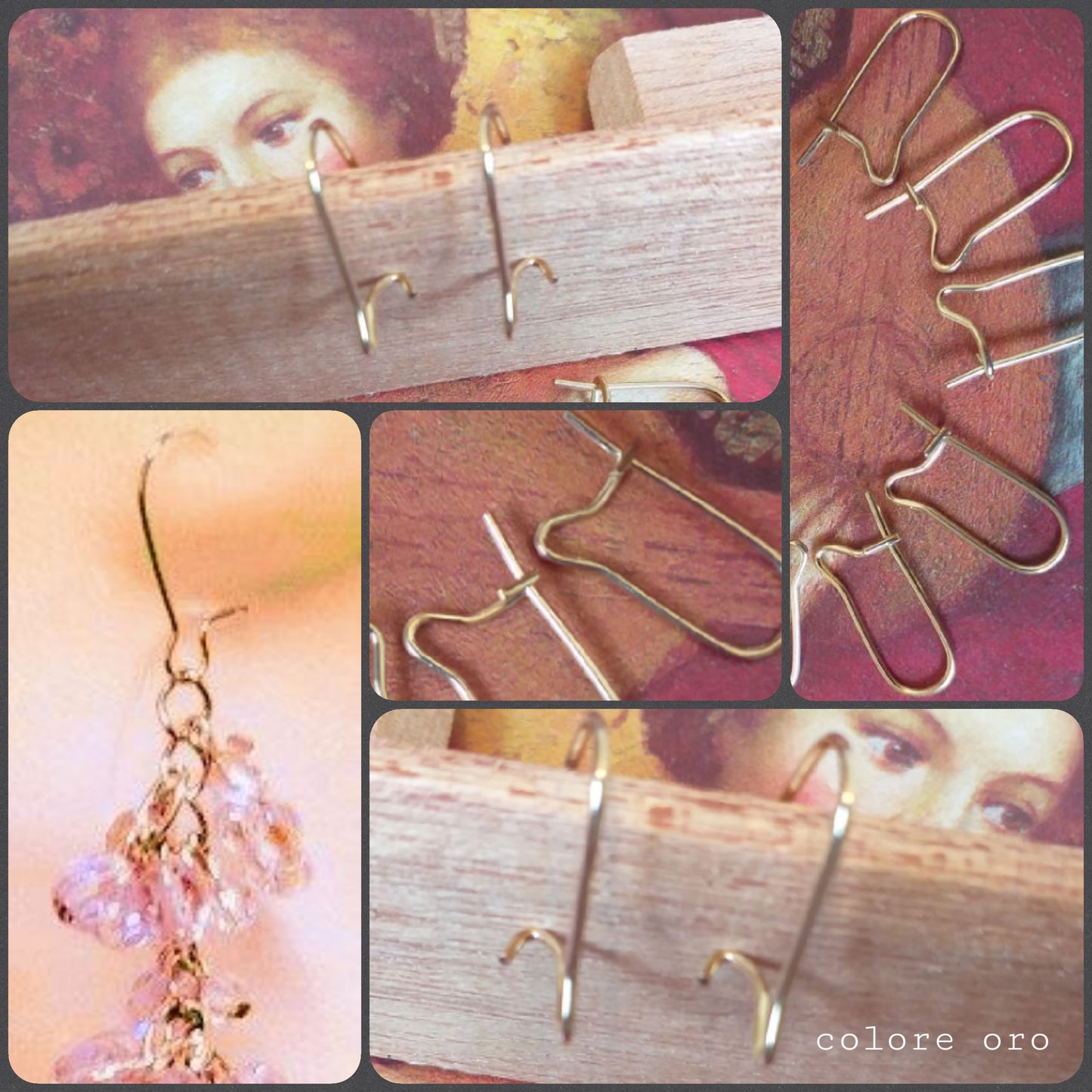 negozio monachelle con chiusura gancetti dorati orecchini fai da te perline idea con charms ciondoli pendenti cristalli bijoux handmade