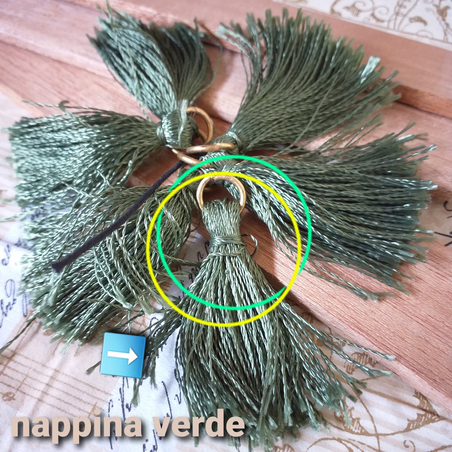 nappine tessuto con anellino accessori verdi creare ciondoli collane di perle