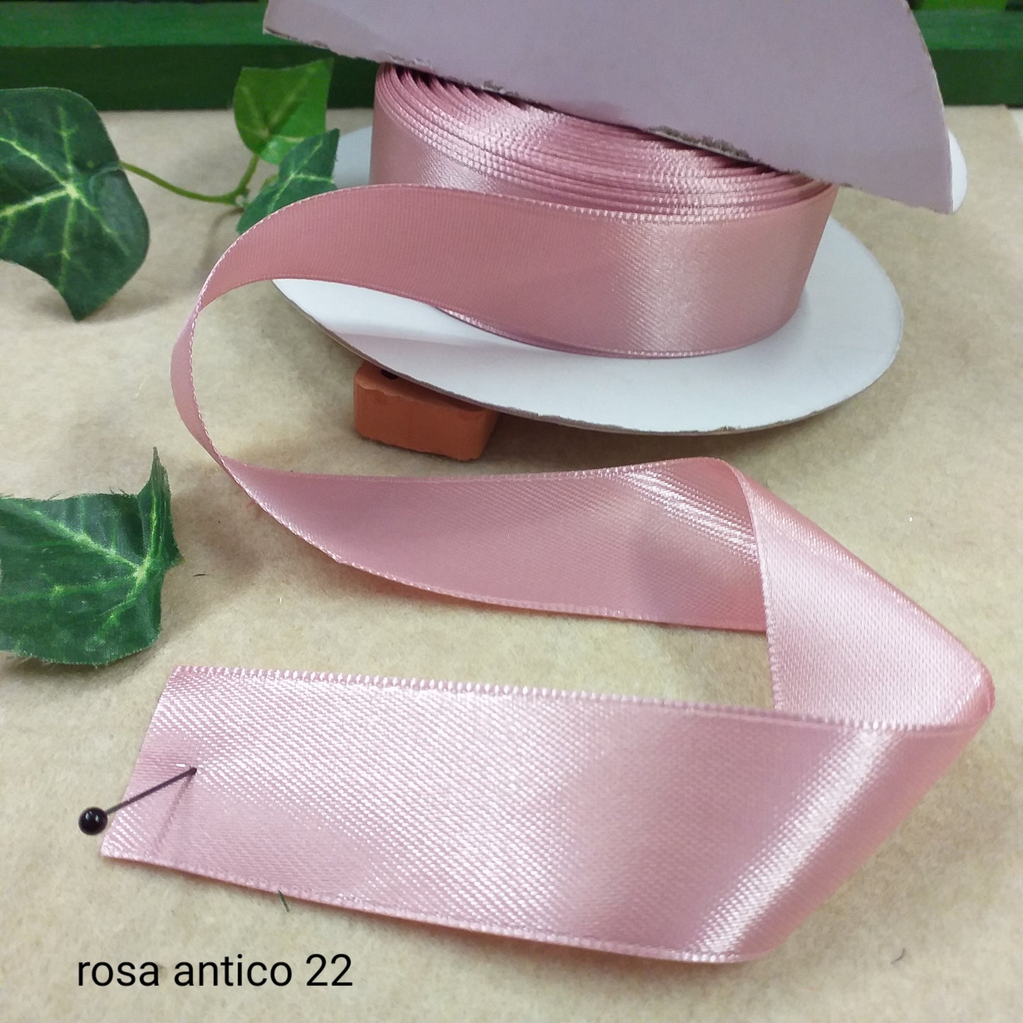 rosa antico 25 mm nastri decorativi raso stoffa per hobbistica lavoretti cucito creativo bomboniere addobbi Natale confezioni regalo packaging pasquali uova di cioccolato