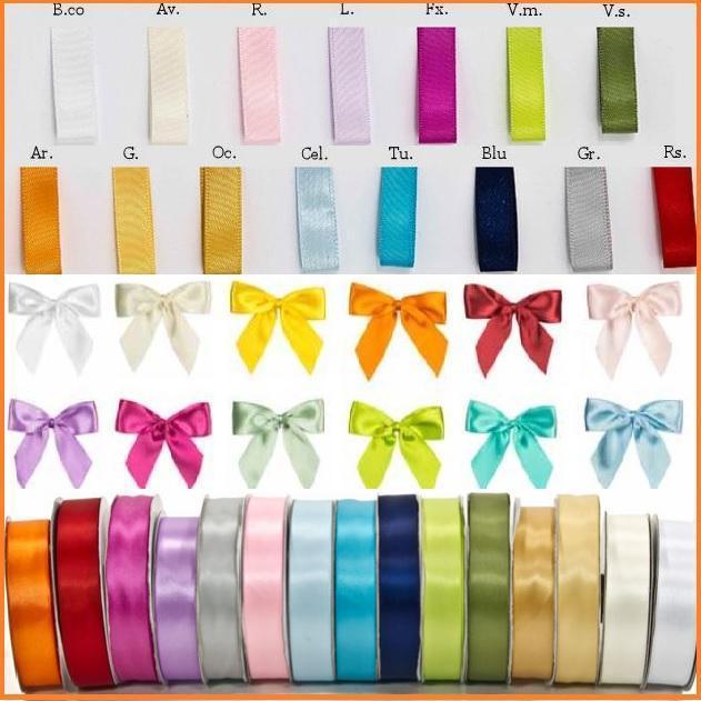 colori nastri raso fiocchi per bomboniere cuori