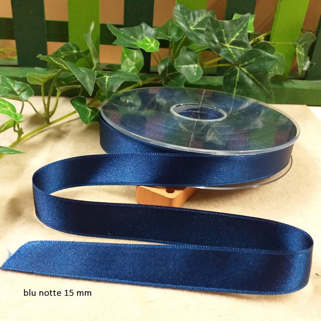blu notte nastro di raso decorativo uso cucito creativo addobbi packaging confezioni regalo pasquali e bomboniere