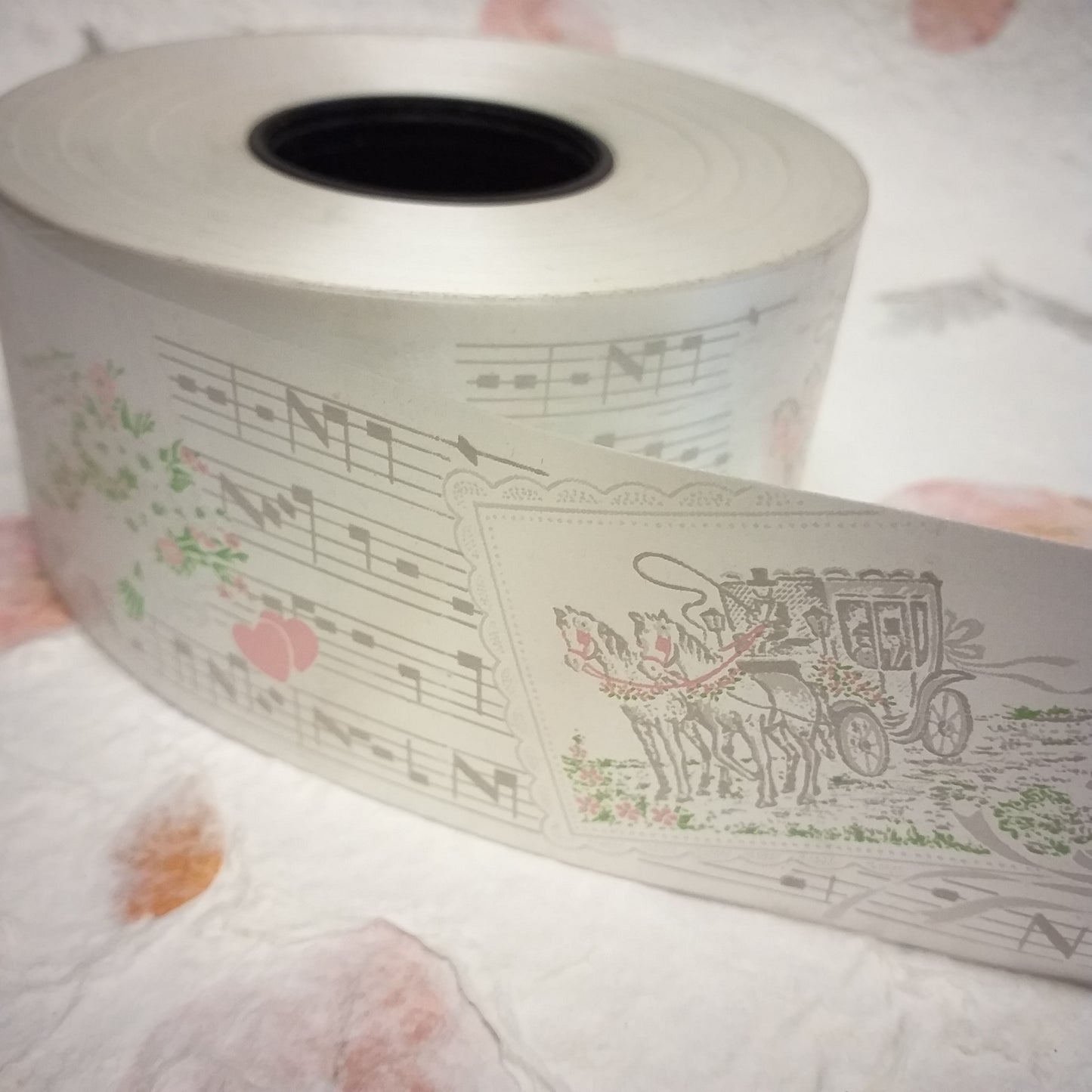 nastro carrozza cavalli note musicali fiori cuori per bomboniere fai da te e confettata in carta stampato simboli matrimonio