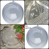 palline plastica trasparente apribili divisibili sfere aperte Natale uso decorare riempire con divisori idea addobbi argento