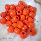 arancione foro largo perle bijoux rocailles indiane di legno per bigiotteria di cordini stringhe cordoncini lacci corde