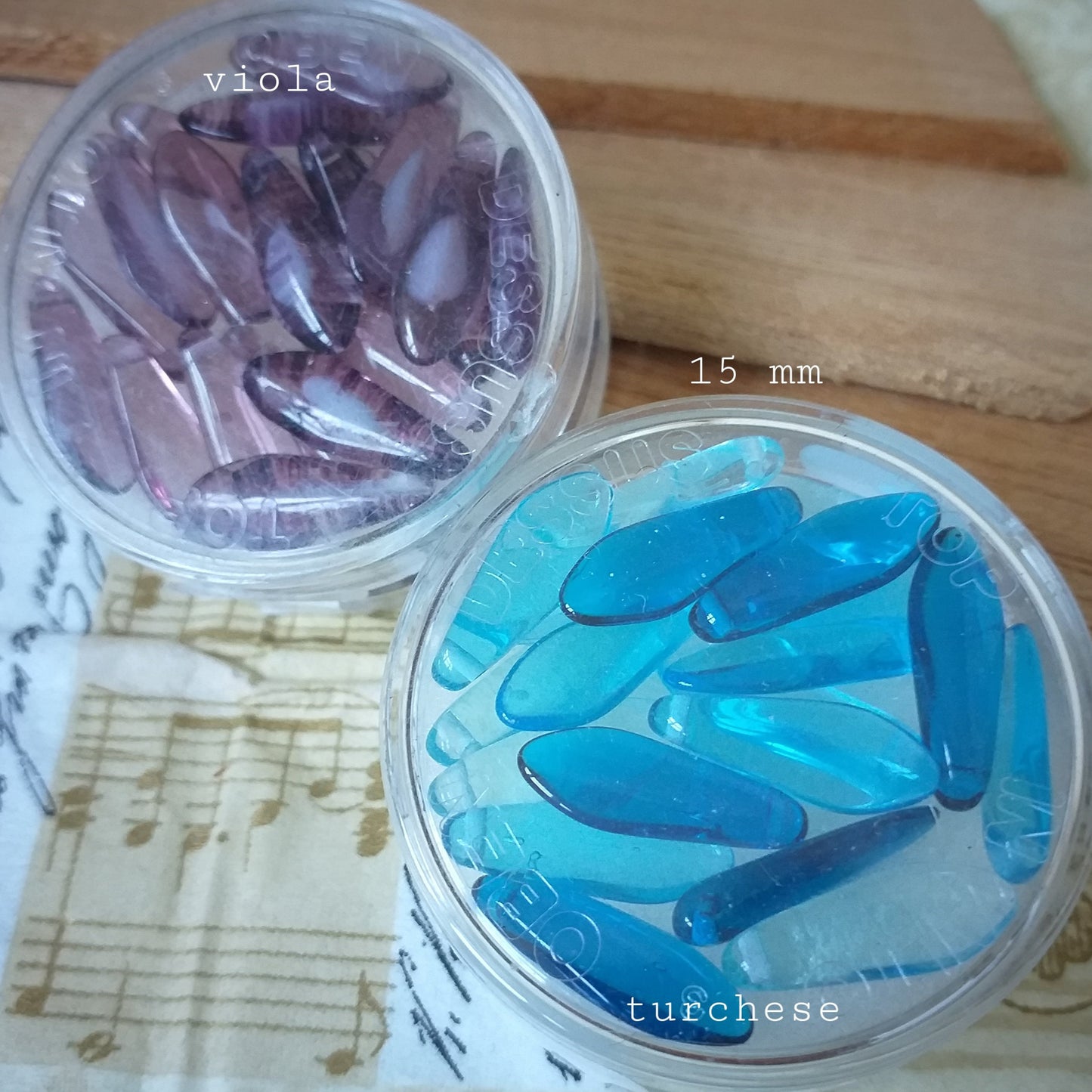 perle vetro gocce viola ametista celeste turchese 15 mm uso per orecchini bigiotteria creare anelli fai da te gioielli bijoux
