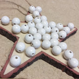 perline legno bianche 12 mm per creare Rosario collane bigiotteria con perle lucide sfere colorate con foro gioielli fai da te lavoretti creativi hobbistica bambini