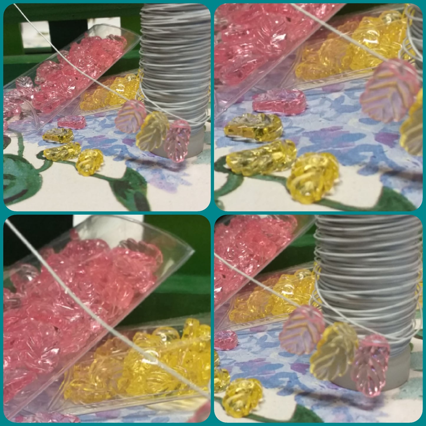 Negozio perle foglioline plastica per collane bracciali gioielli fai da te lavoretti bambini perline con foro colorate da infilare o cucire