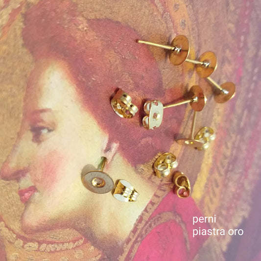 colore oro perni dorati per orecchini chiusure ganci minuterie farfalla per bijoux di bigiotteria per incollare pietre cristalli strass su piastre incastonare