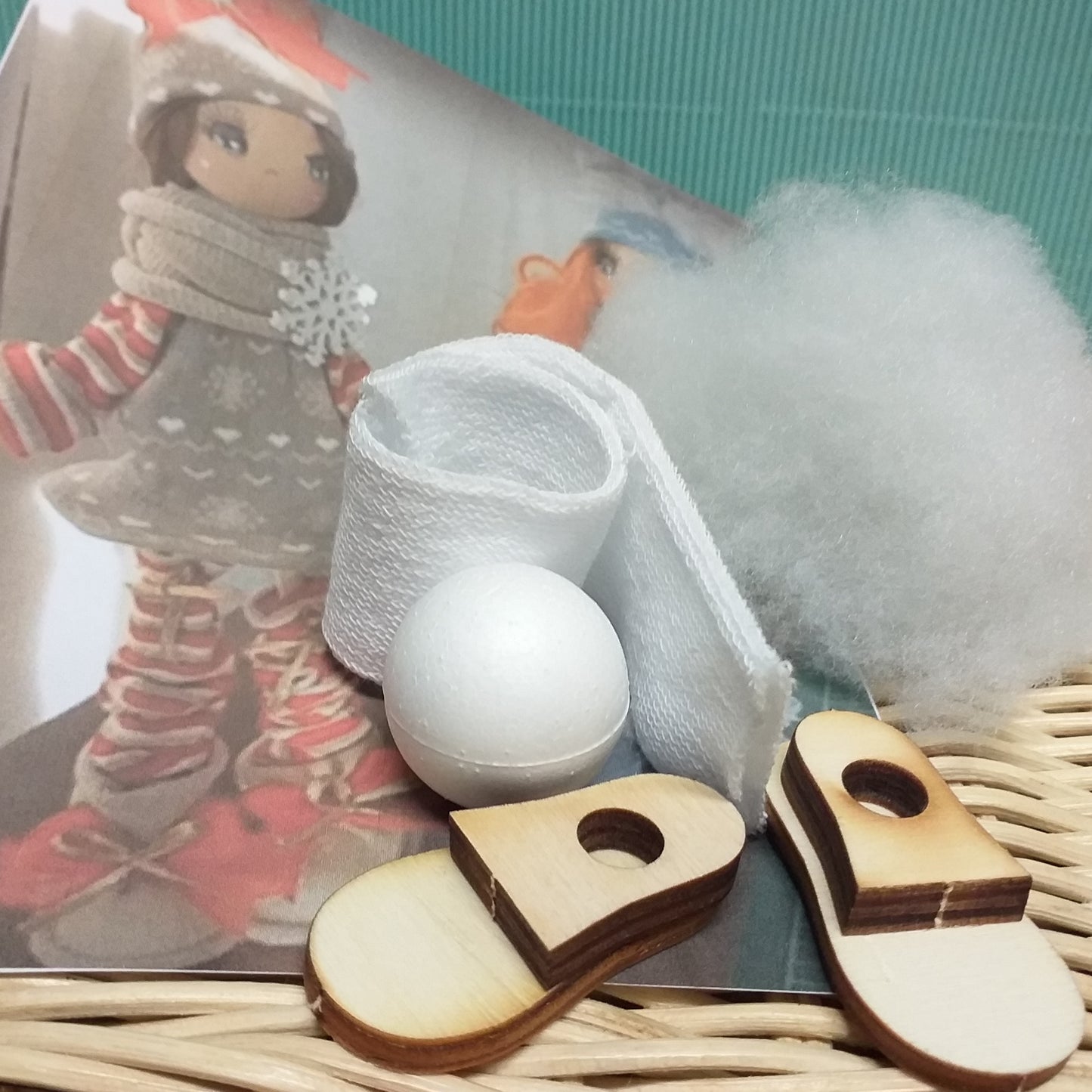 tacchetti forati basi piedi legno suole per scarpine bambole Renkalik pupazzeria con ovatta pallina polistirolo mini tubolari kit fai da te