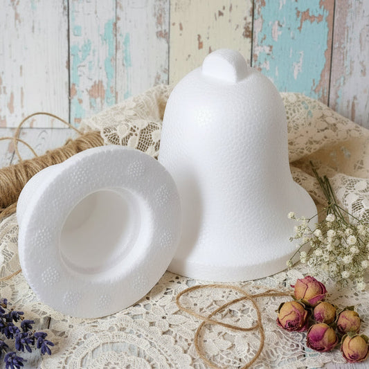 forme polistirolo campane da decorare rivestire colorare decoupage dipingere per addobbi Pasqua decorazioni Natale campanelle 5 e 7 cm uso albero natalizio