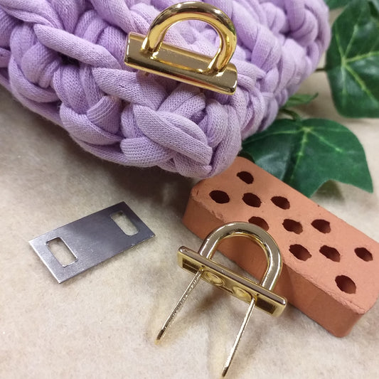 metallo colore oro dorato 20 x 15 mm accessori minuteria ponti 2 componenti per borse artigianali fai da te uncinetto attacchi ponticelli con alette pieghevoli per manici tracolla