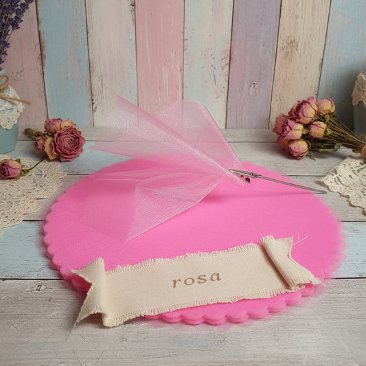 rosa bimba tulle fai da te bomboniere velo di fata centrini smerlati rotondo cerchi per confezionare confetti ad uso hobbistica cucito creativo bambole