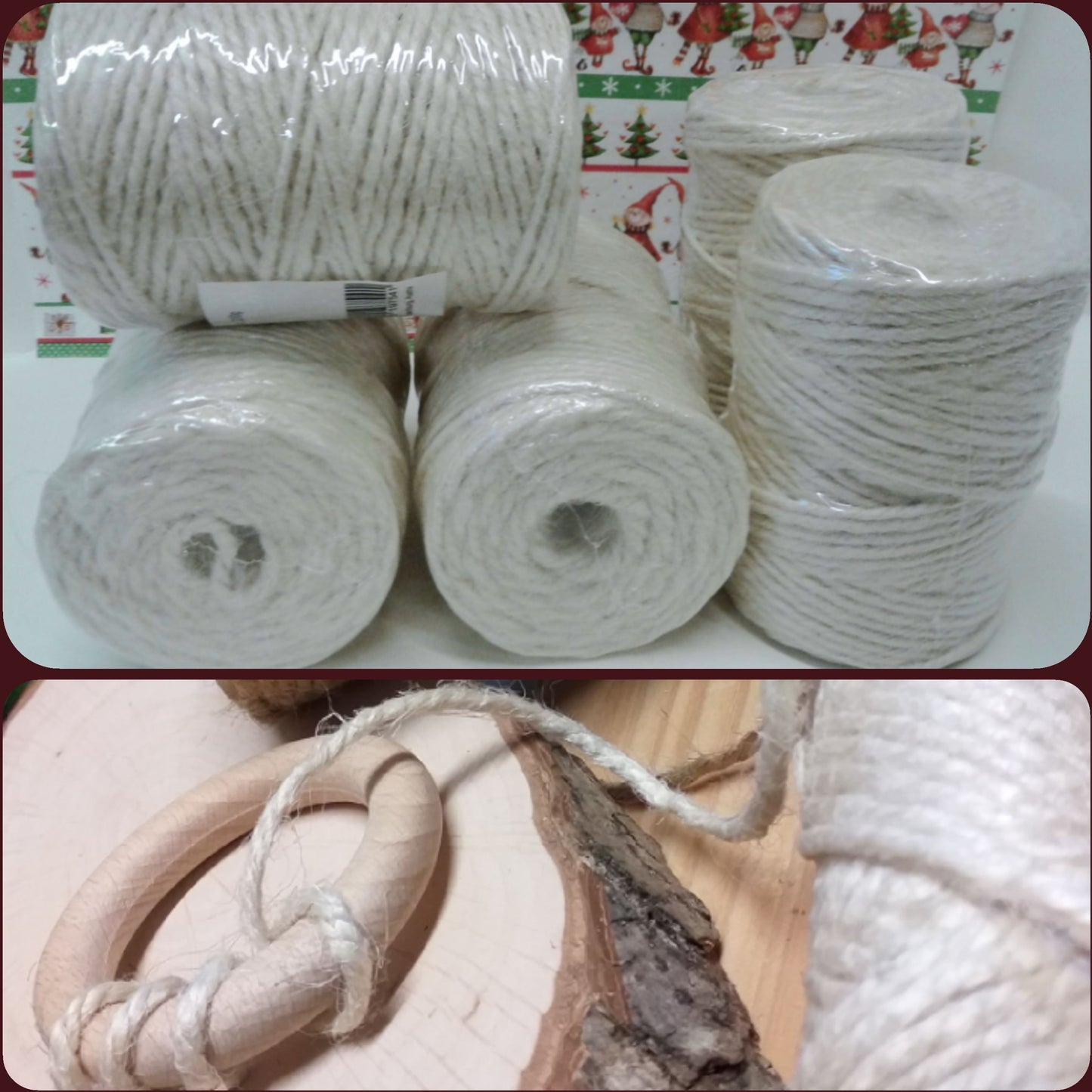 juta panna corda sbiancata di cordoncino, uso hobby spago cordino per uncinetto borse lavoretti creativi hobbistica packaging bomboniere confezionamento shabby chic rustico