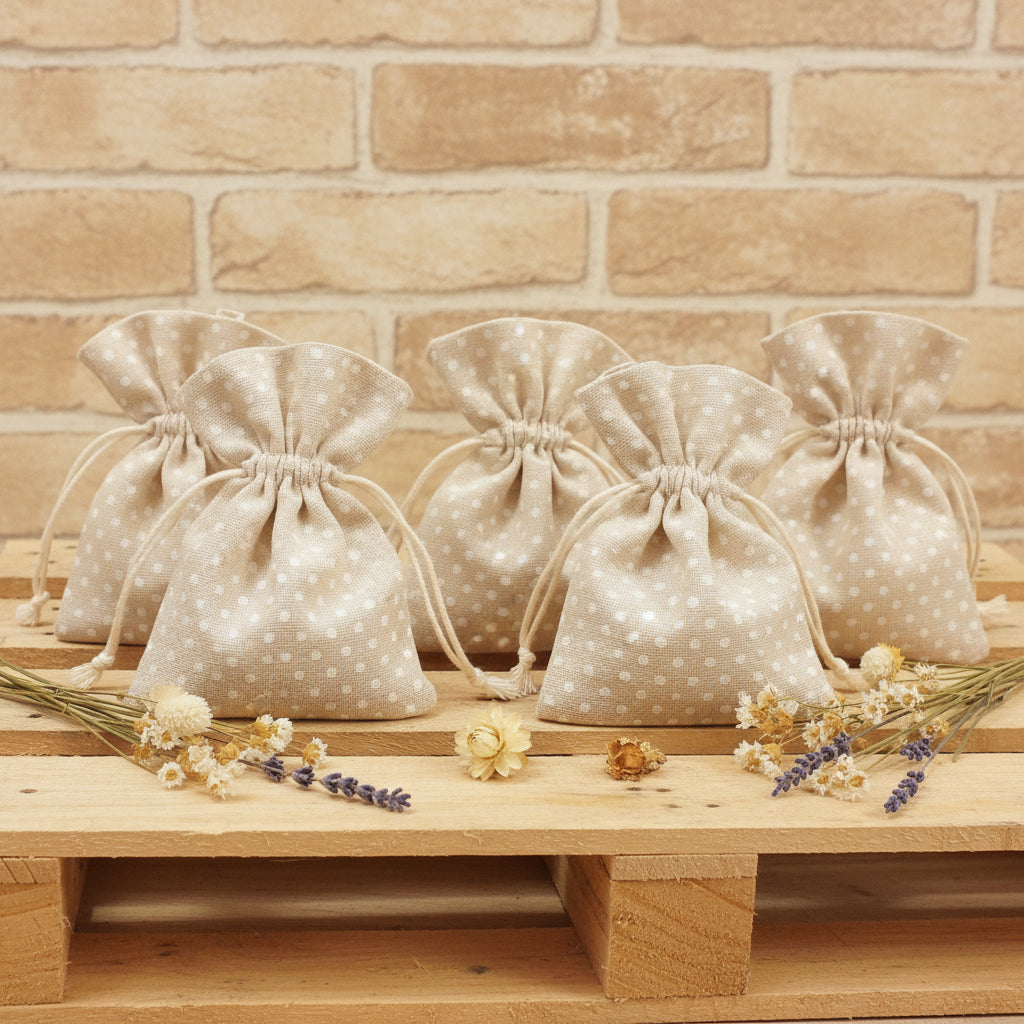 fantasia pois segnaposto juta sacchettini iuta lino corda portaconfetti bomboniere fai da te e confettata matrimonio Comunione Cresima uso packaging chicchi caffè enogastronomia semi piantine lavanda