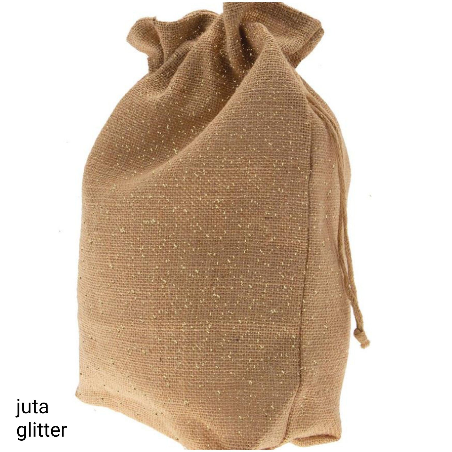 sacco juta brillantini glitter uso fai da te hobbistica stelle di Natale per decorare porta-panettone confezione regalo vetrinistica packaging albero