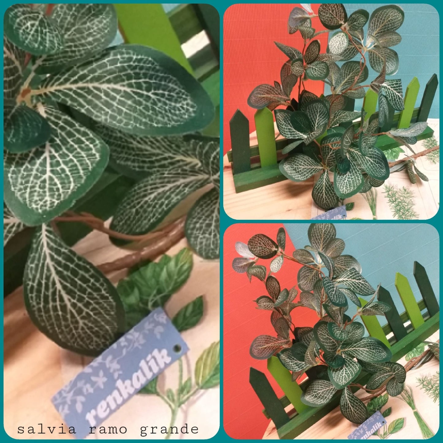 filo ramo grande ghirlanda dossinia salvia renkalik finta verde piante artificiali decorative uso fai da te composizioni fiori centrotavola fioristi allestimenti natalizi pasquali