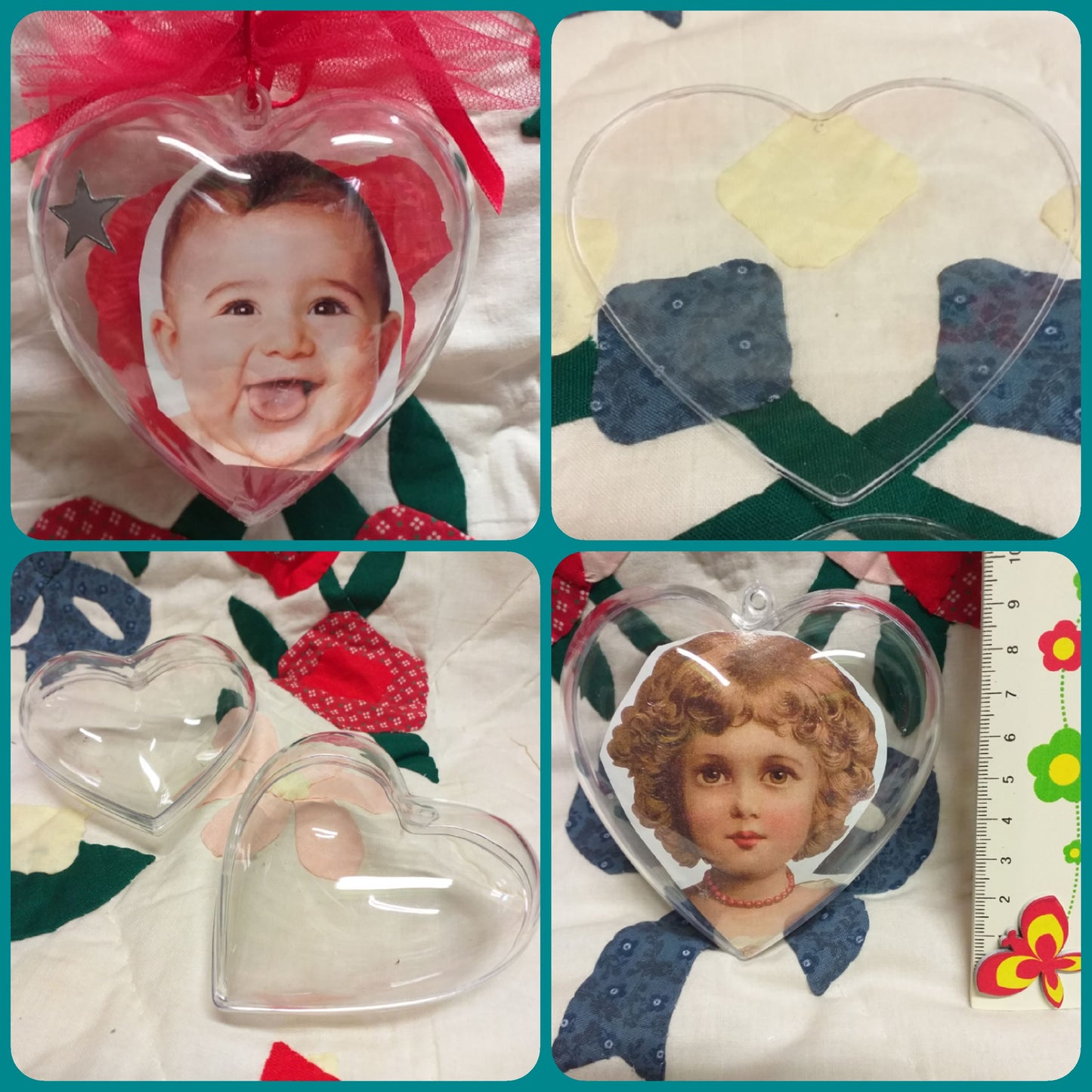 scatoline forma cuori plastica apribili trasparenti divisibili in acrilico plexiglass per confetti bomboniere hobby creativi san valentino festa mamma